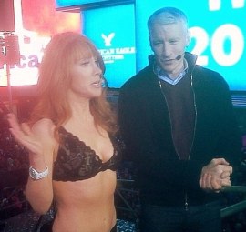 Kathy stripped down to her underwear during the 2011 New Year's Eve gig with Anderson Cooper